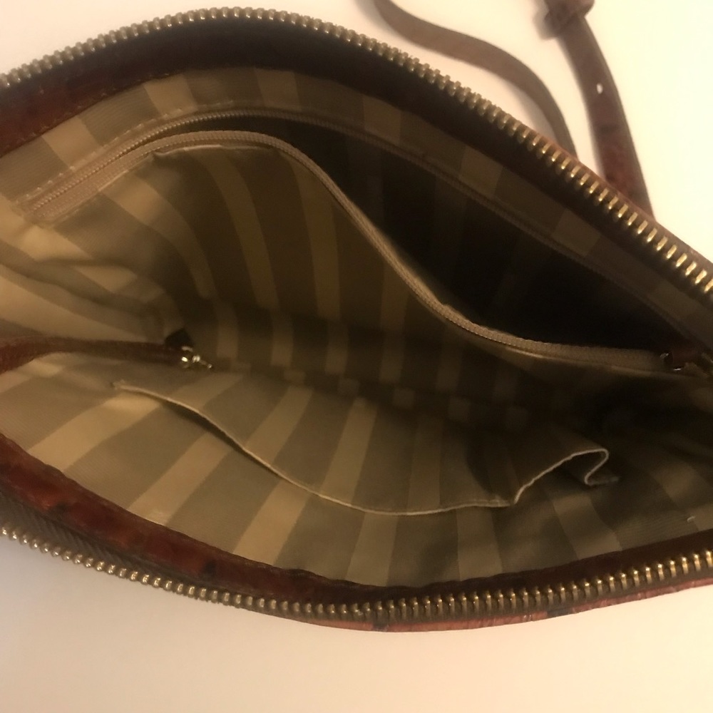 Brahmin Zip Top Croc-Embossed Leather Crossbody Handbag Purse 824 - Picture 9 of 16